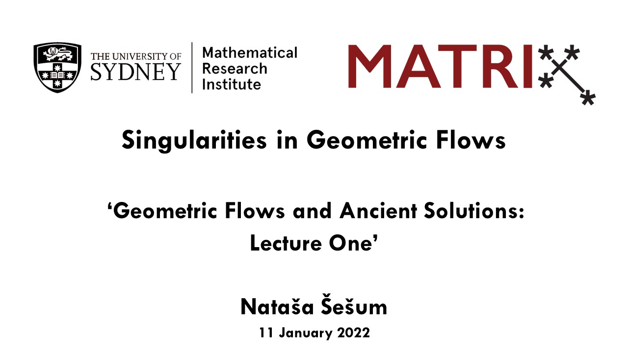 Singularities in Geometric Flows lecture