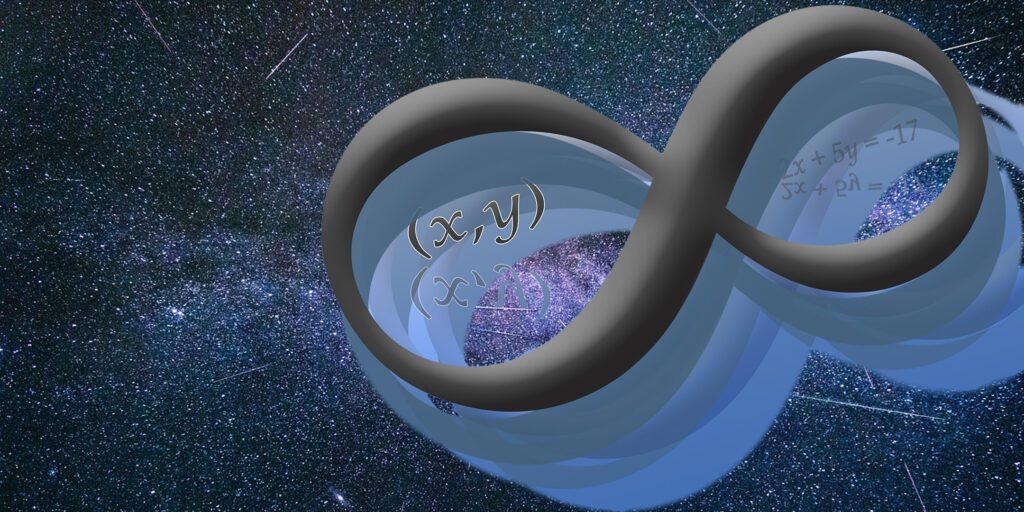 Infinity sign (x,y) over space