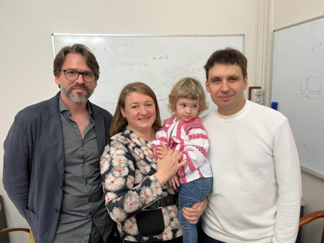 Left: Executive Director Stephan Tillman. Right: Kostiantyn Ralchenko with family